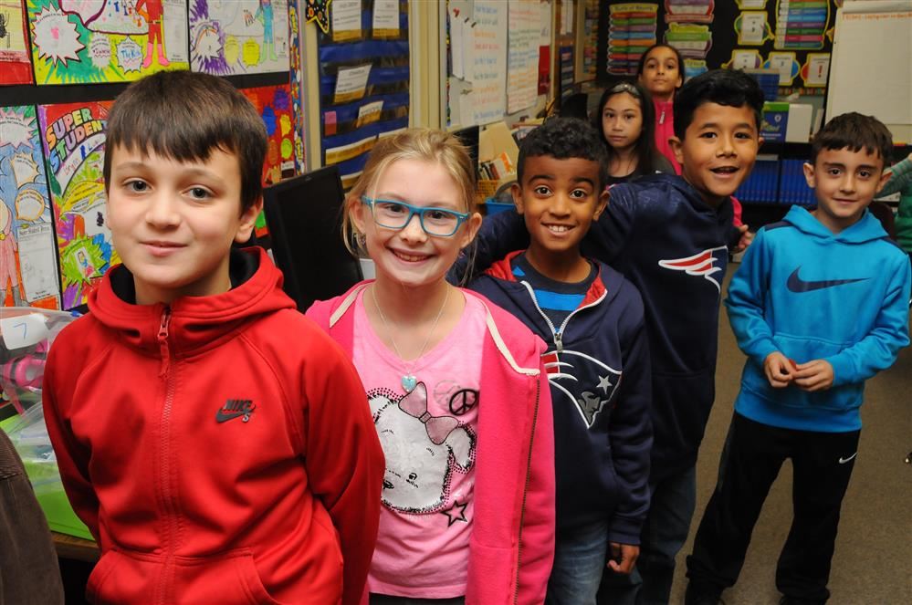 students in line