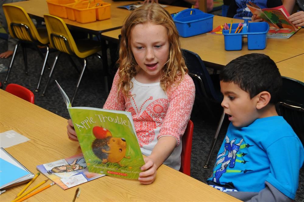 2 students reading