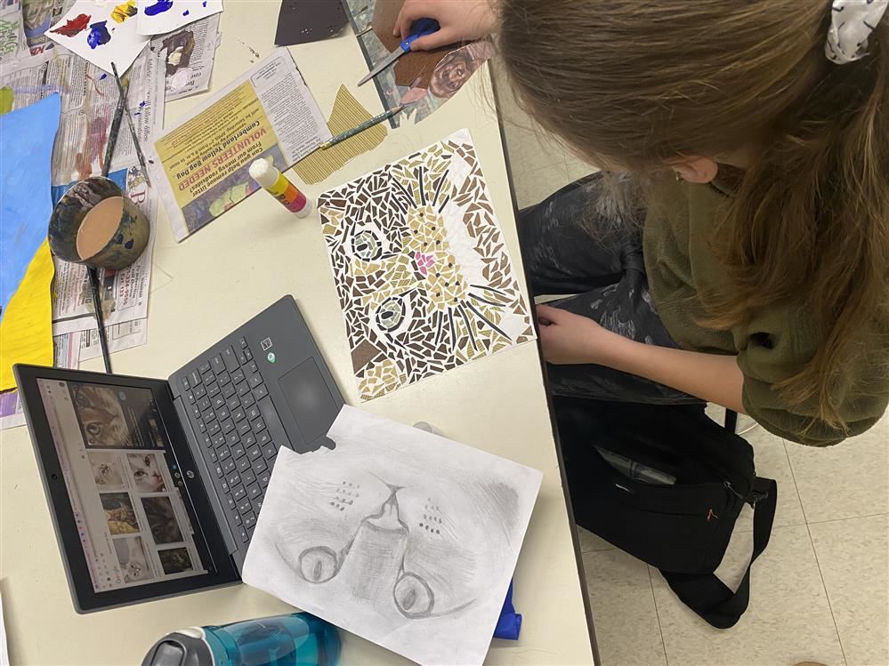 student drawing